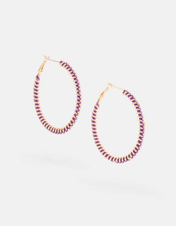 Oval Hoops Ohrringe Lila SHOEBY ACCESSOIRES