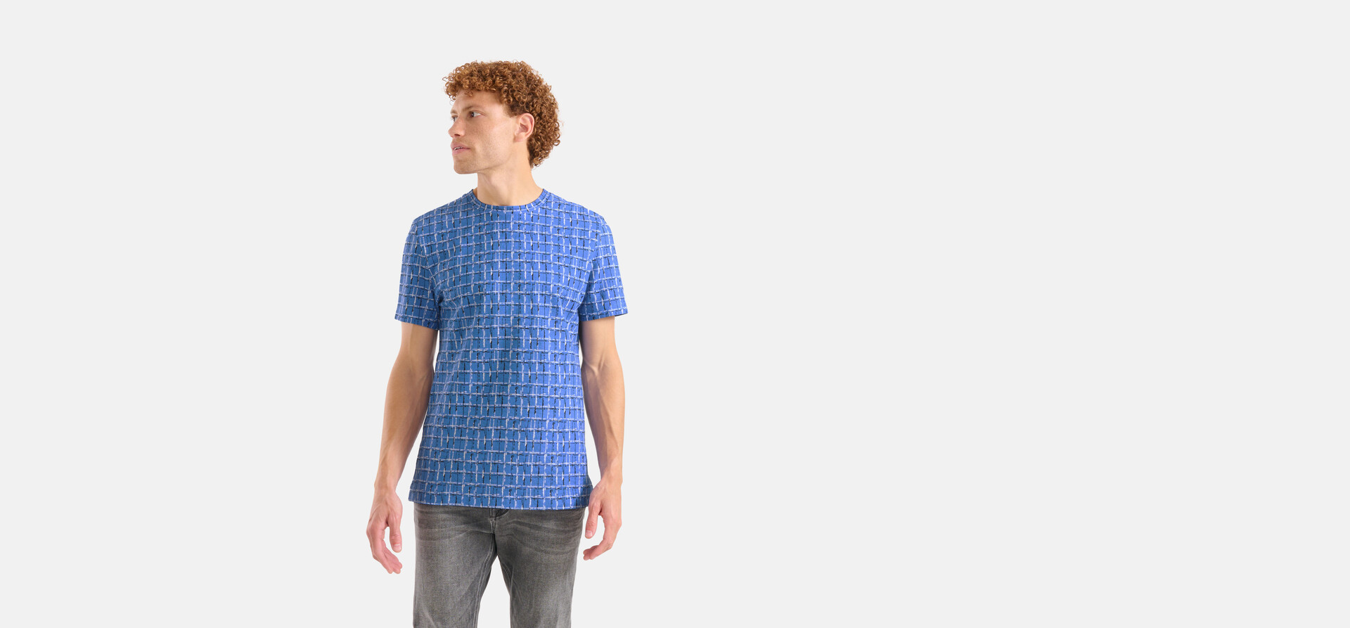 Bedrucktes T-shirt Blau SHOEBY MEN