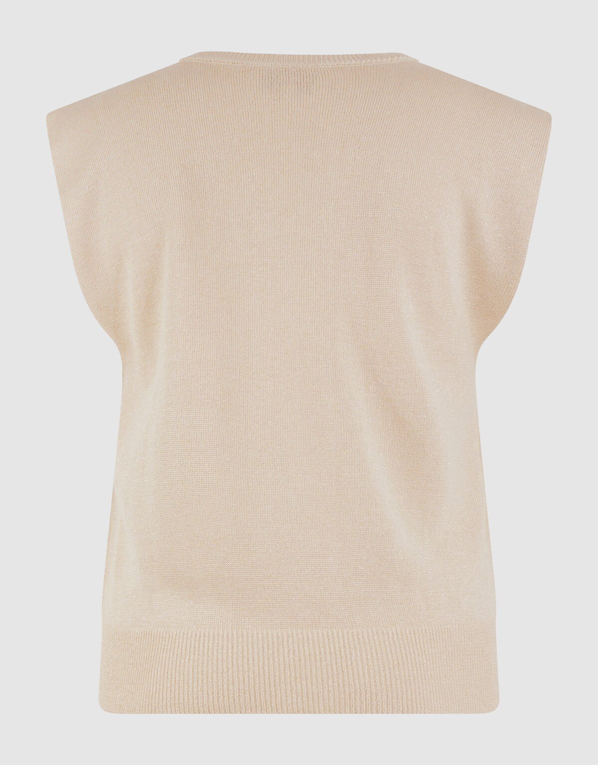 Glitzer-V-Ausschnitt-Top Sand SHOEBY WOMEN