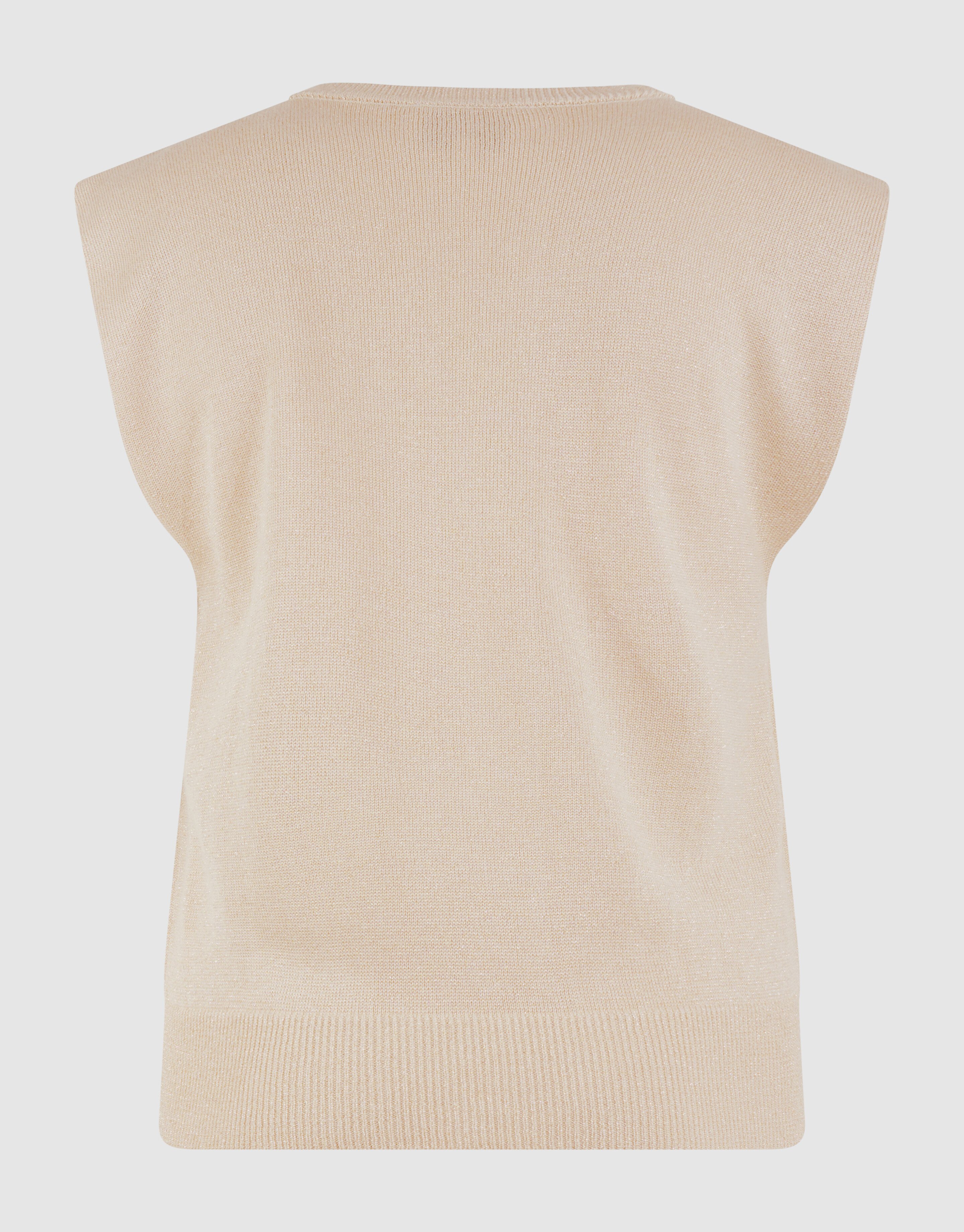 Glitzer-V-Ausschnitt-Top Sand SHOEBY WOMEN