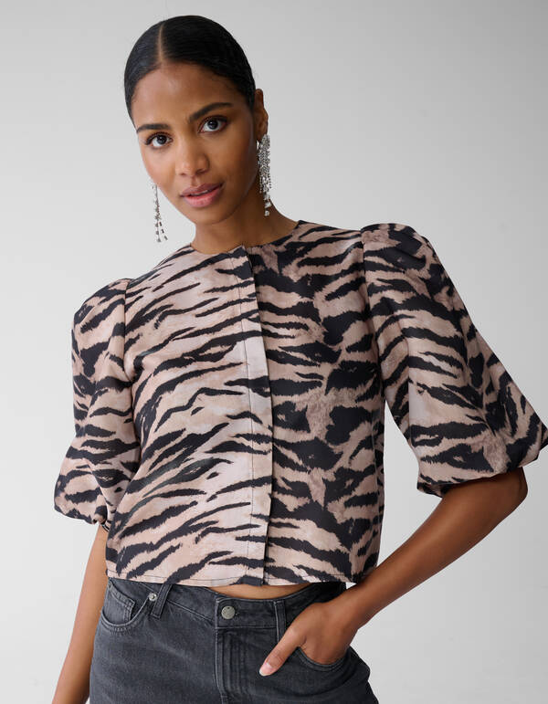Puff Tiger Bluse Hellbraun SHOEBY WOMEN