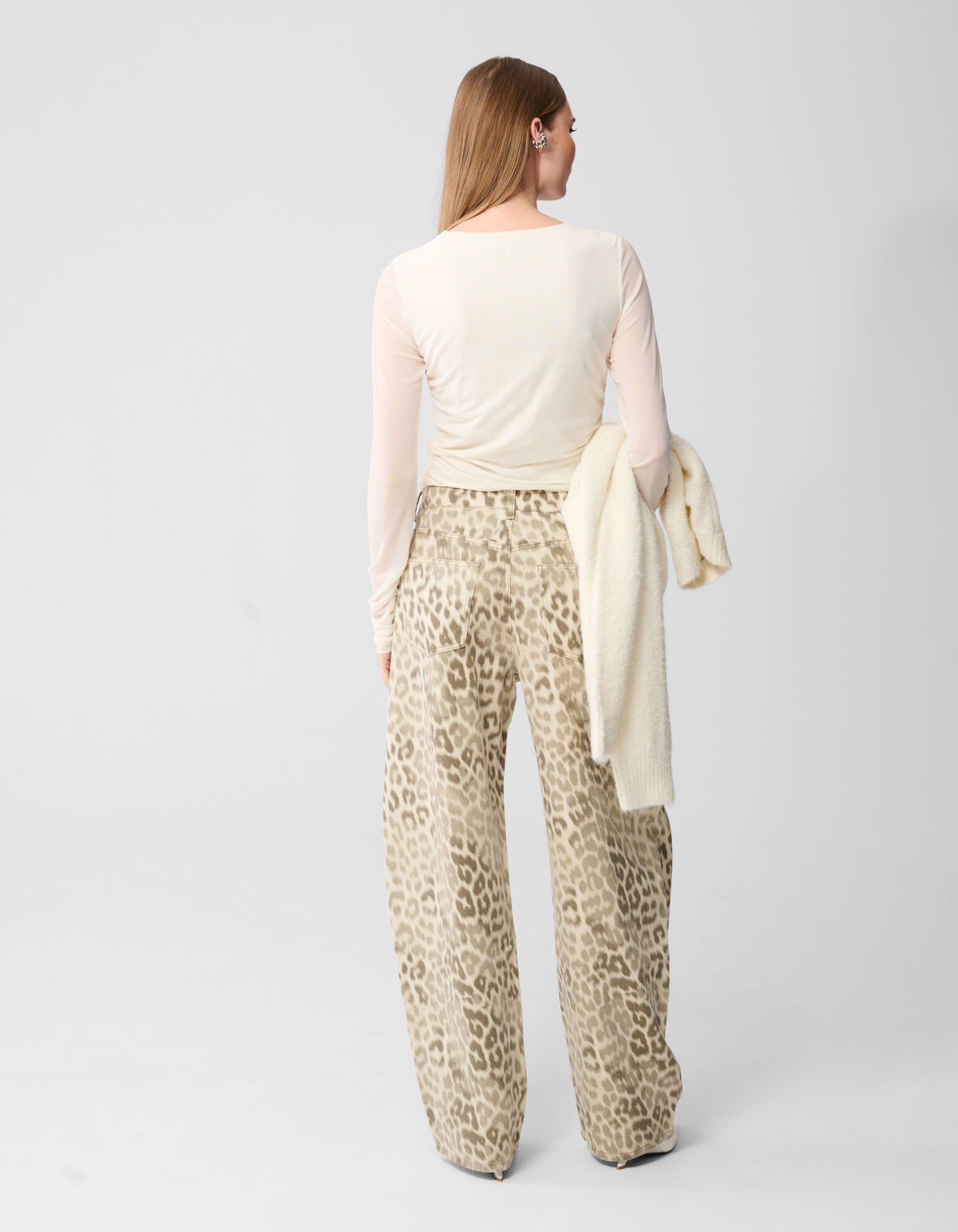 Transparenter Mesh-Top in Cremeweiß SHOEBY WOMEN