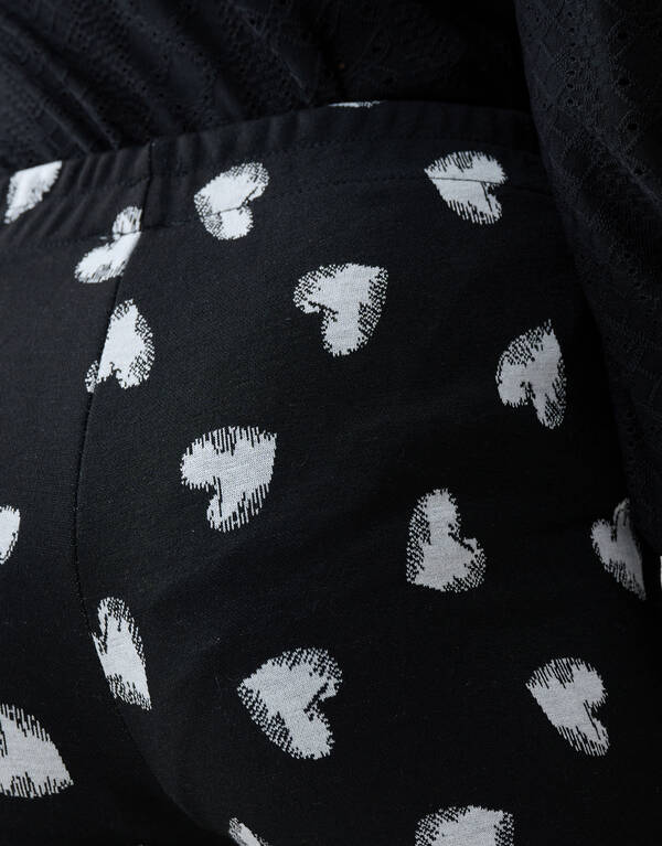 Heart Flared Legging Schwarz SHOEBY GIRLS