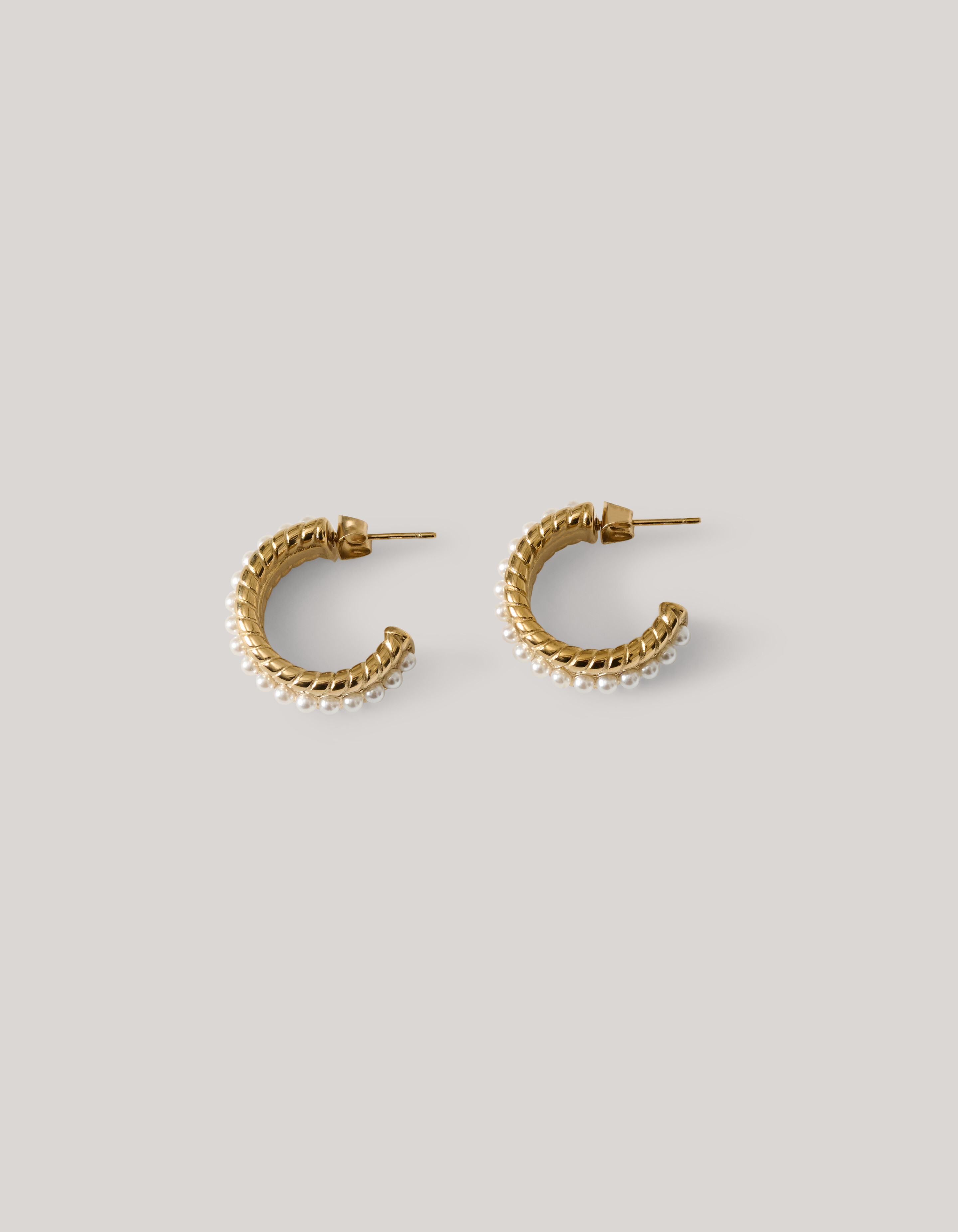 Ovale Perlenohrringe Gold SHOEBY ACCESSOIRES