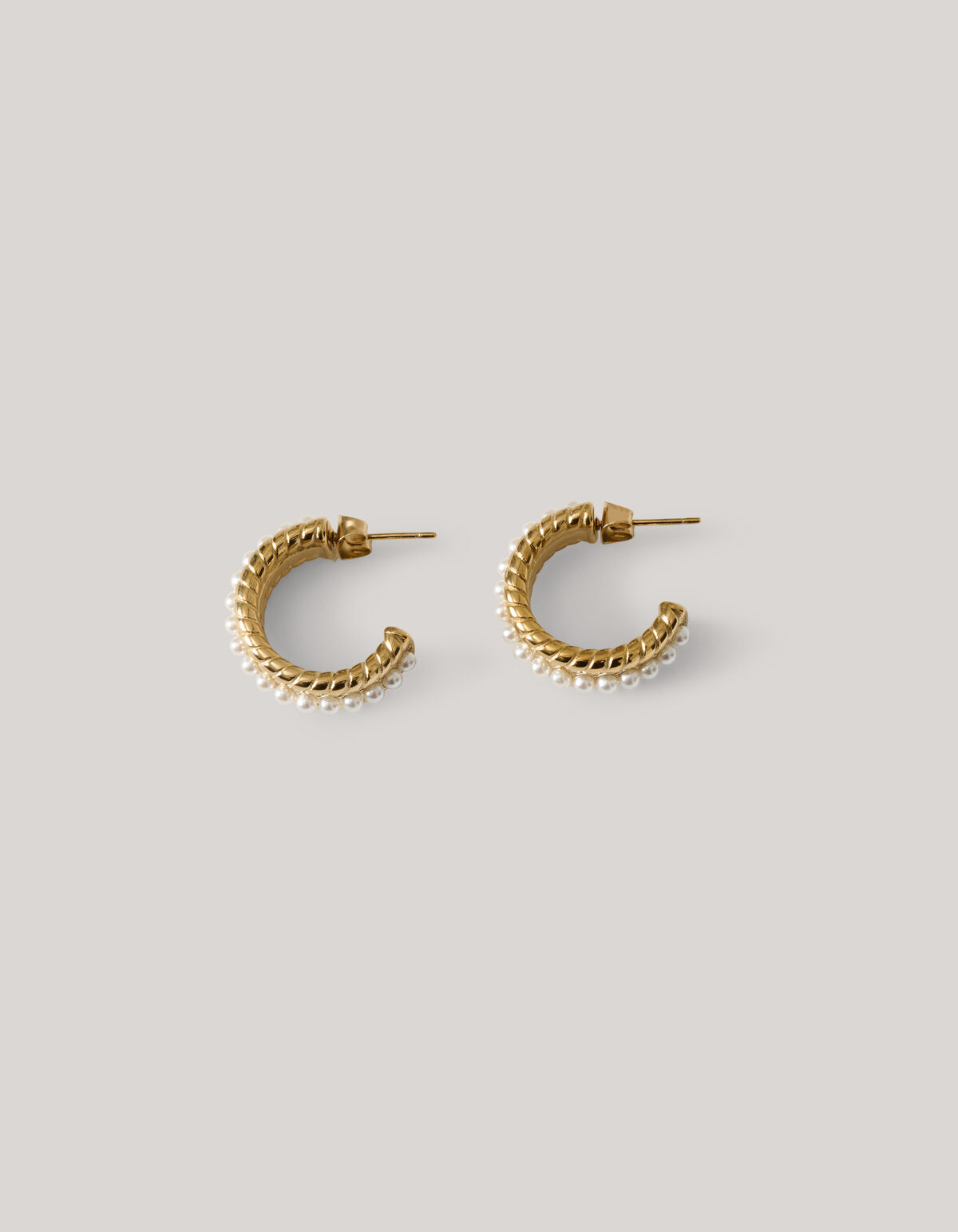 Ovale Perlenohrringe Gold SHOEBY ACCESSOIRES