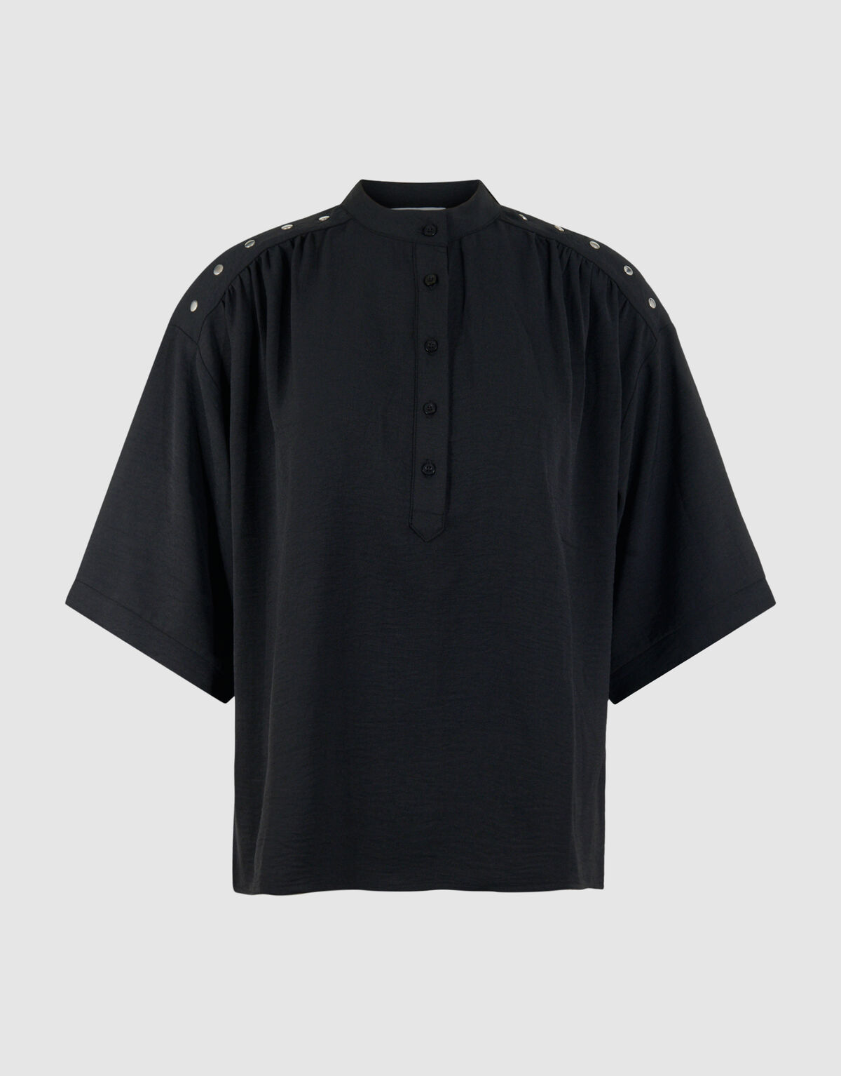 Twist-Bluse mit Nieten Schwarz SHOEBY WOMEN