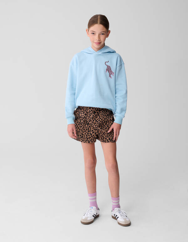 Leoparden-Twill-Skort Braun SHOEBY GIRLS