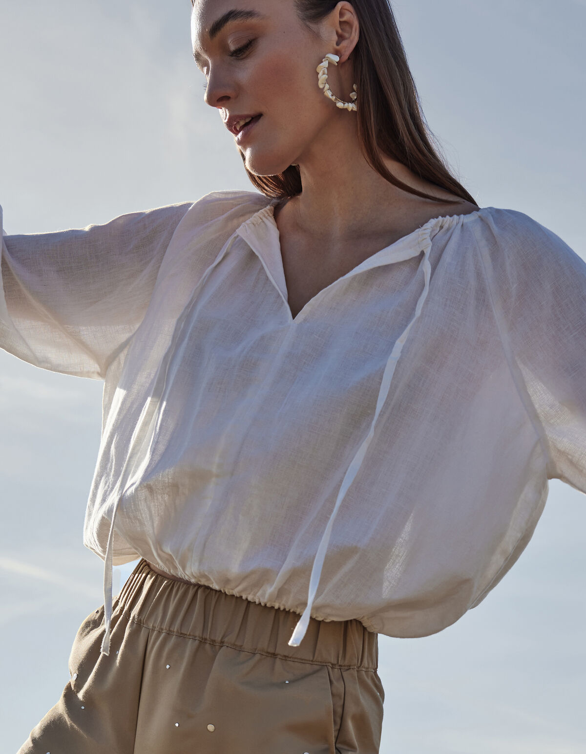 Linnen Blouse Wit By Mieke SHOEBY WOMEN