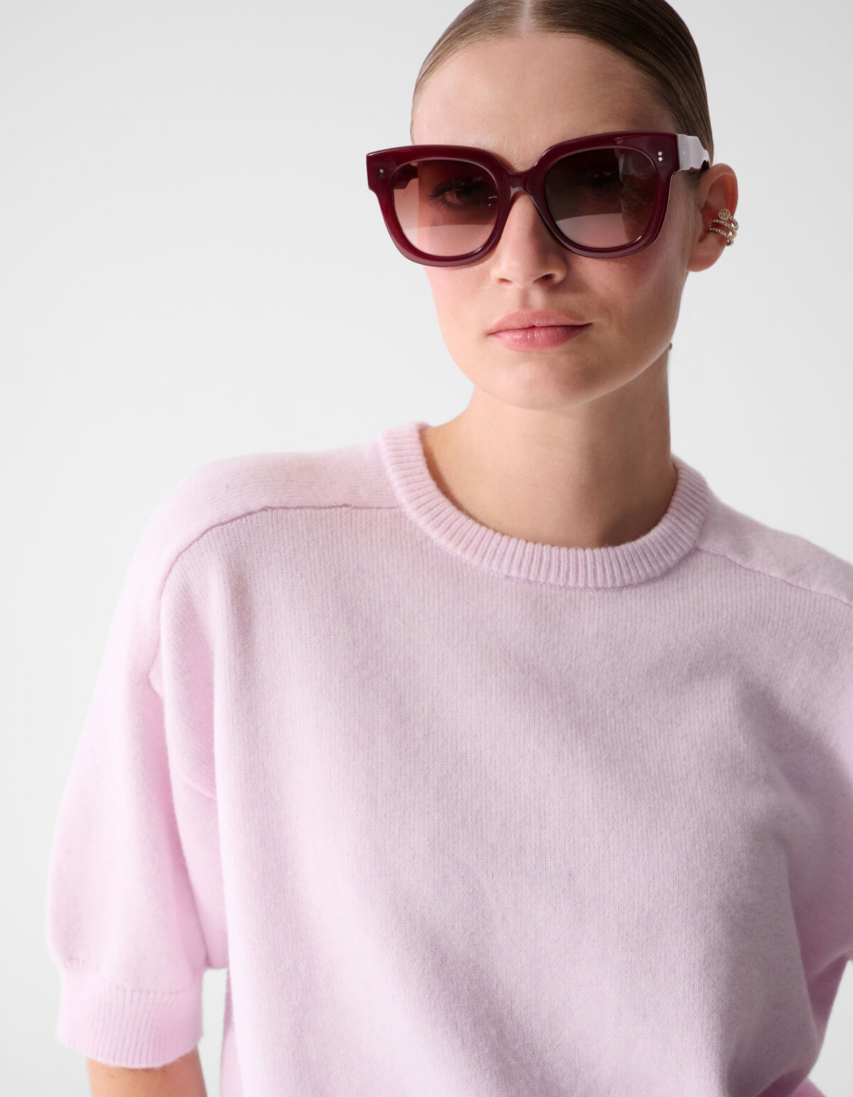 Kurz&auml;rmelige Strickpullover Hellrosa By Mieke SHOEBY WOMEN