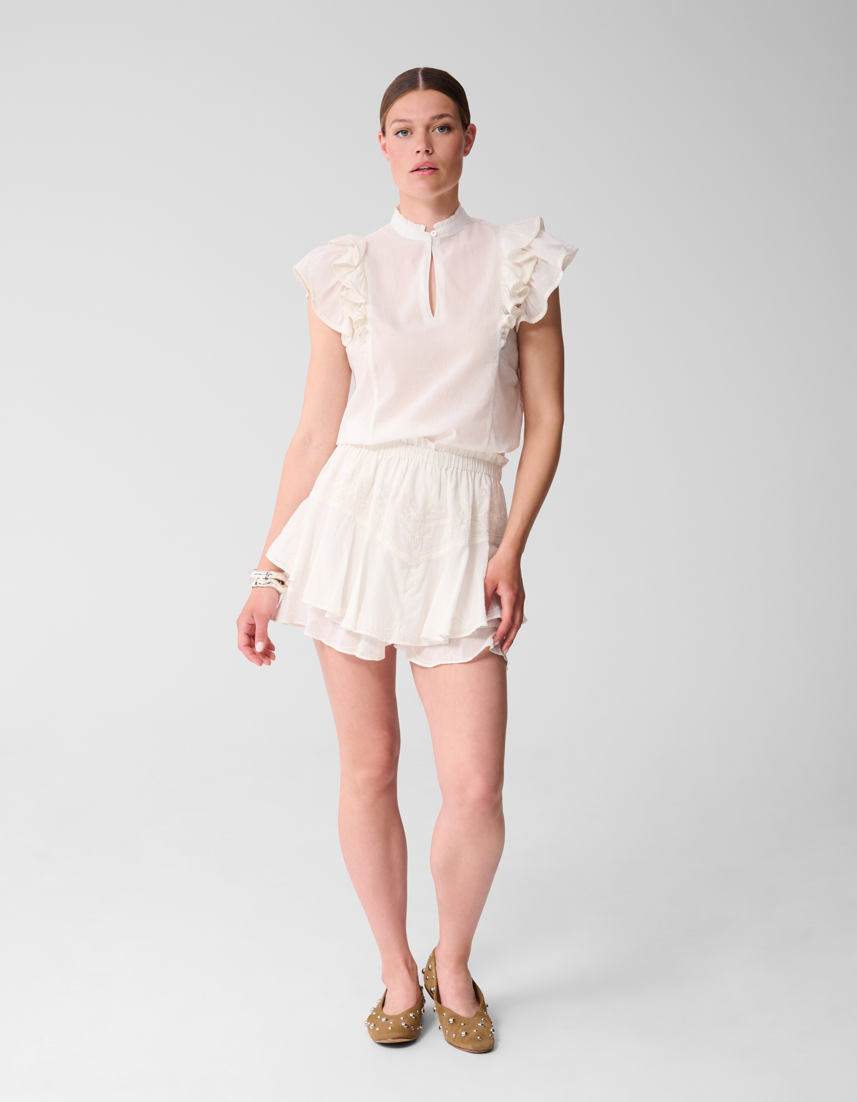 Rüschen-Top Weiß SHOEBY WOMEN