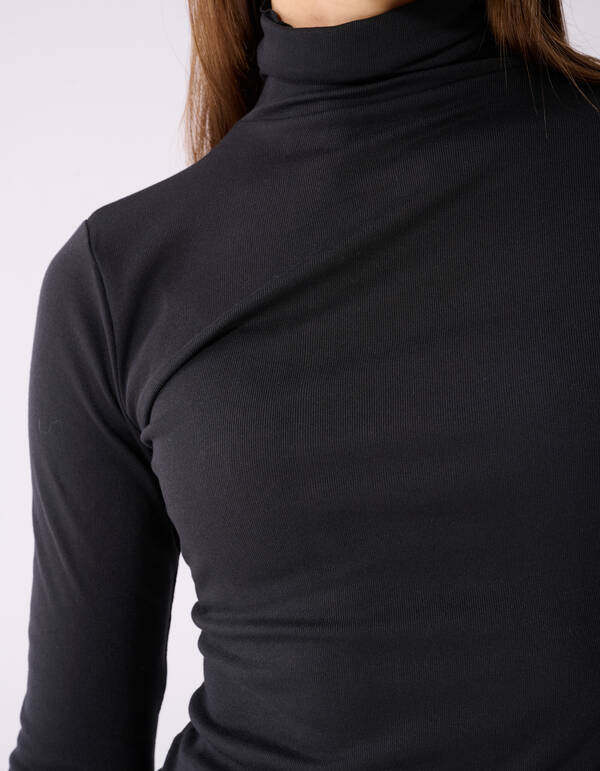 Col Neck Longsleeve Schwarz SHOEBY WOMEN