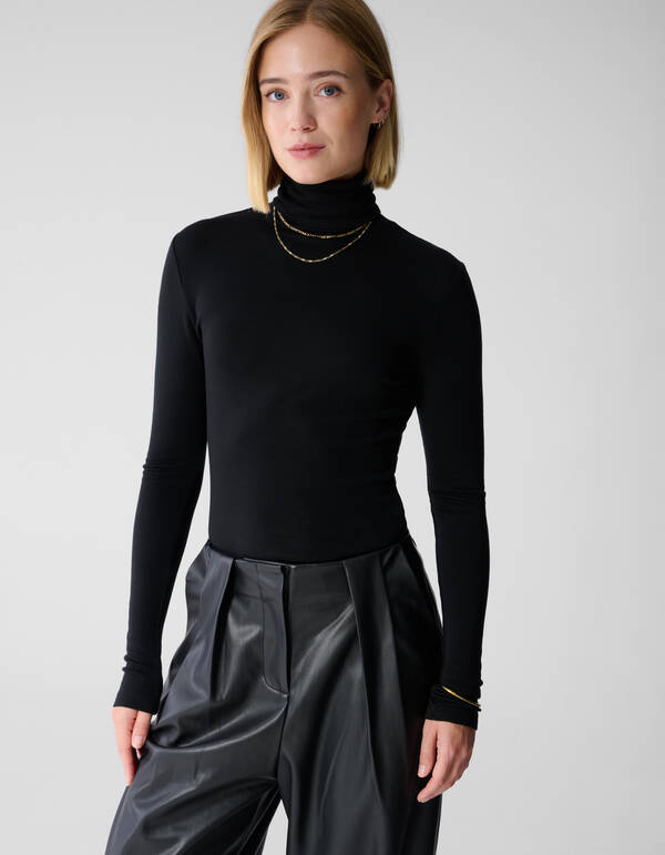 Rollkragen-Langarmtop Schwarz By Lonneke SHOEBY WOMEN