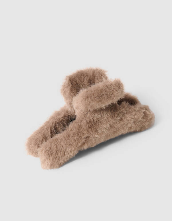 Faux Fur Big Haarspange Braun SHOEBY ACCESSOIRES