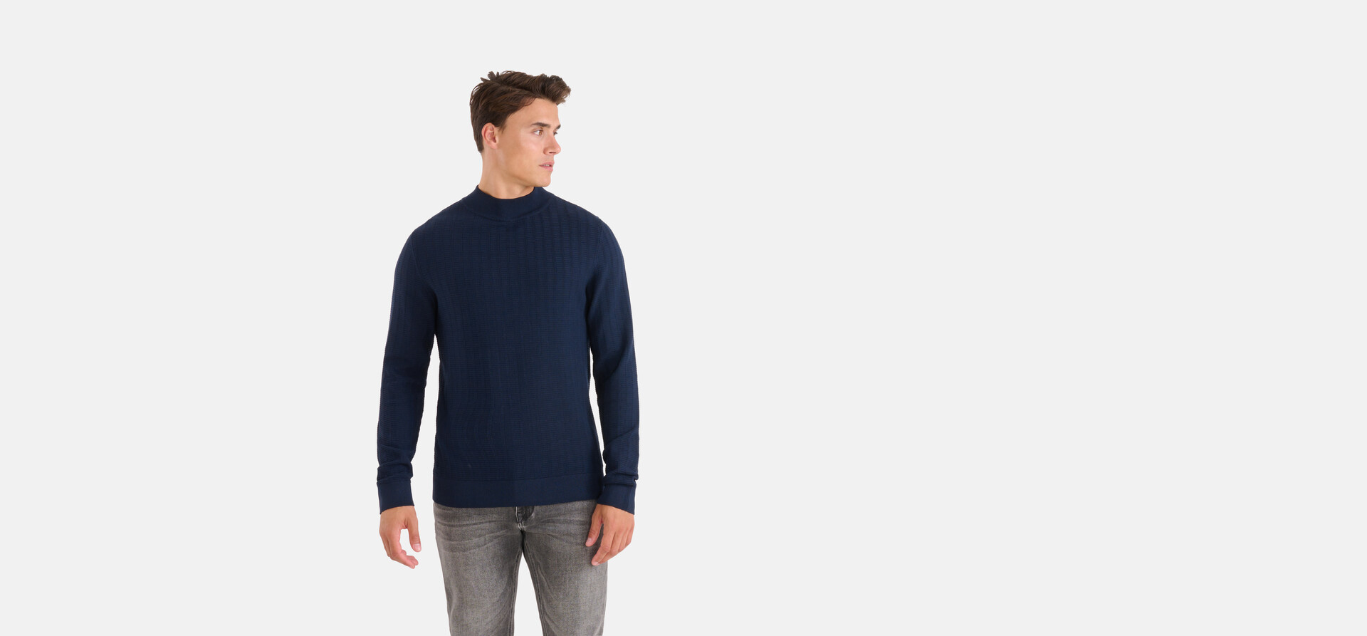 Struktur Pullover Dunkelblau SHOEBY MEN