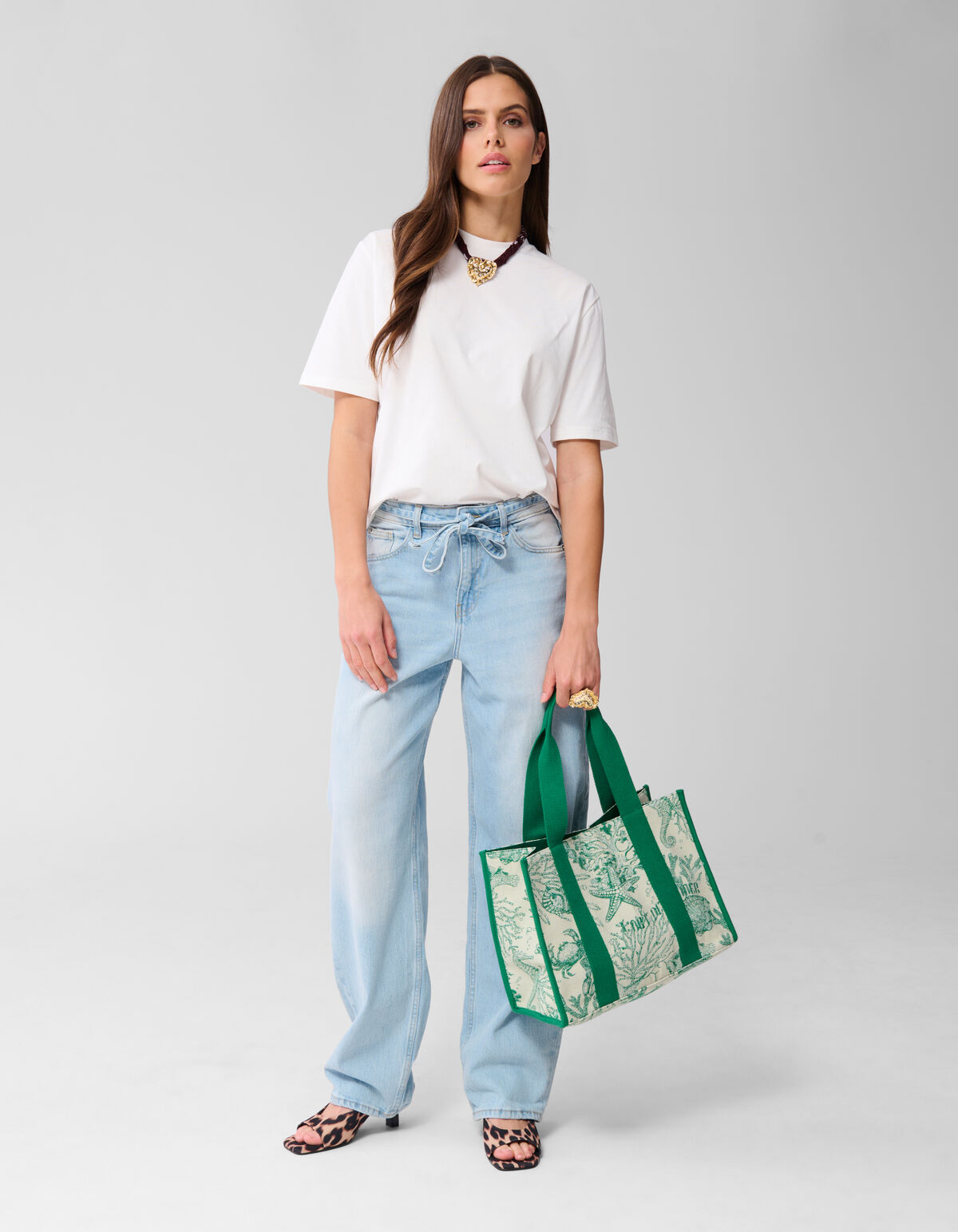 Jacquard Shopper Gr&uuml;n SHOEBY ACCESSOIRES