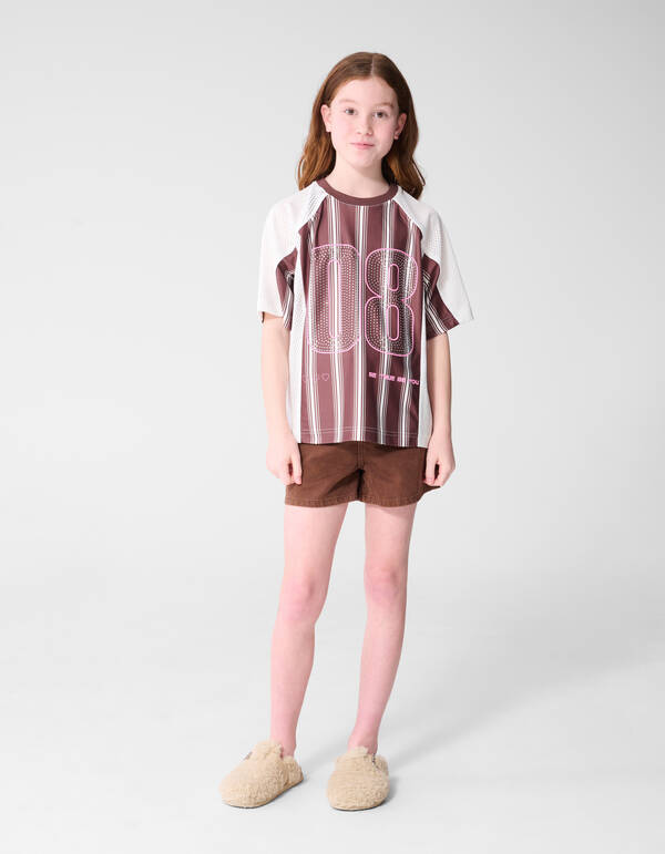 Herz Stickerei Jeansshorts Braun SHOEBY GIRLS