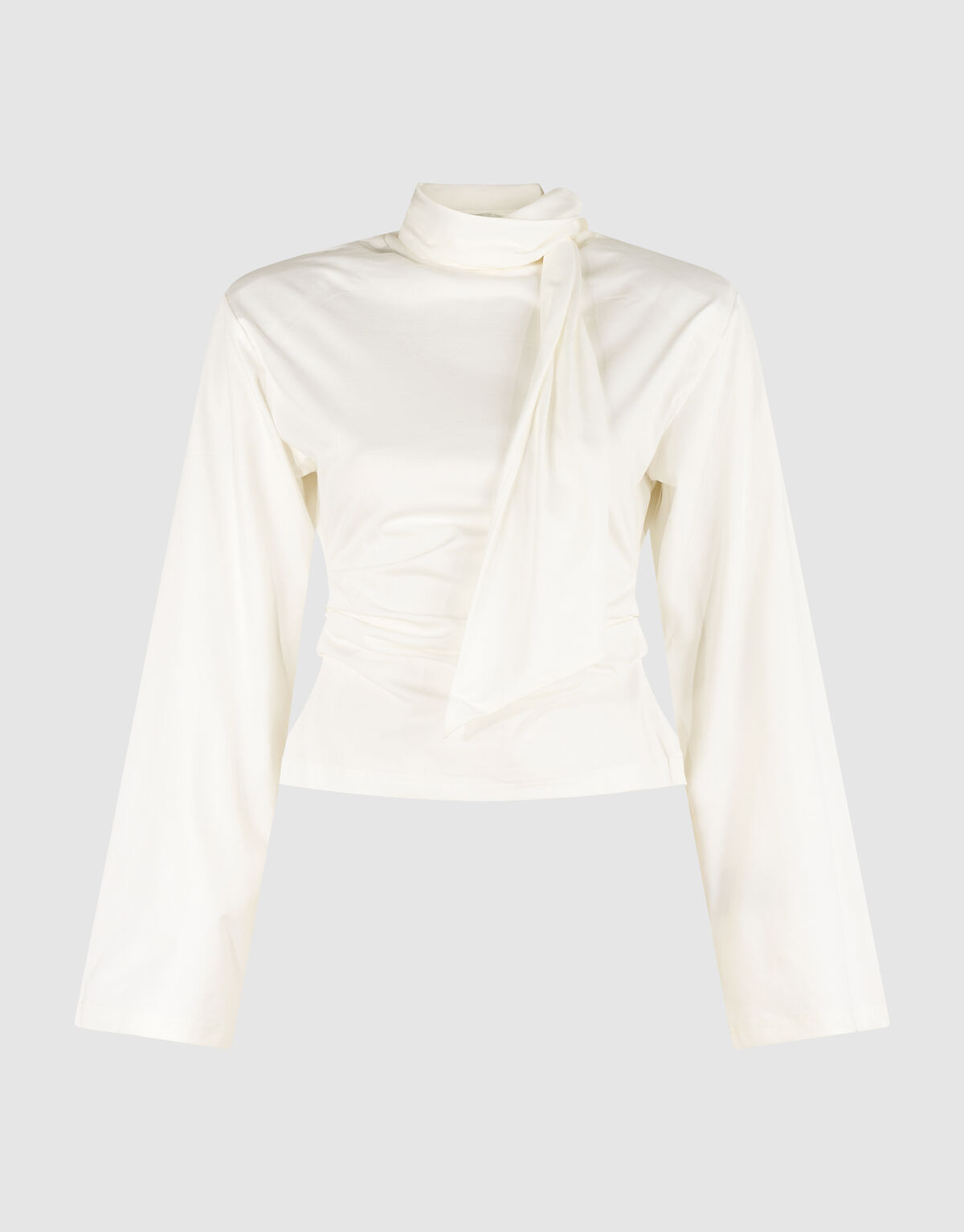Drapierte Schulter Longsleeve Ecru SHOEBY WOMEN