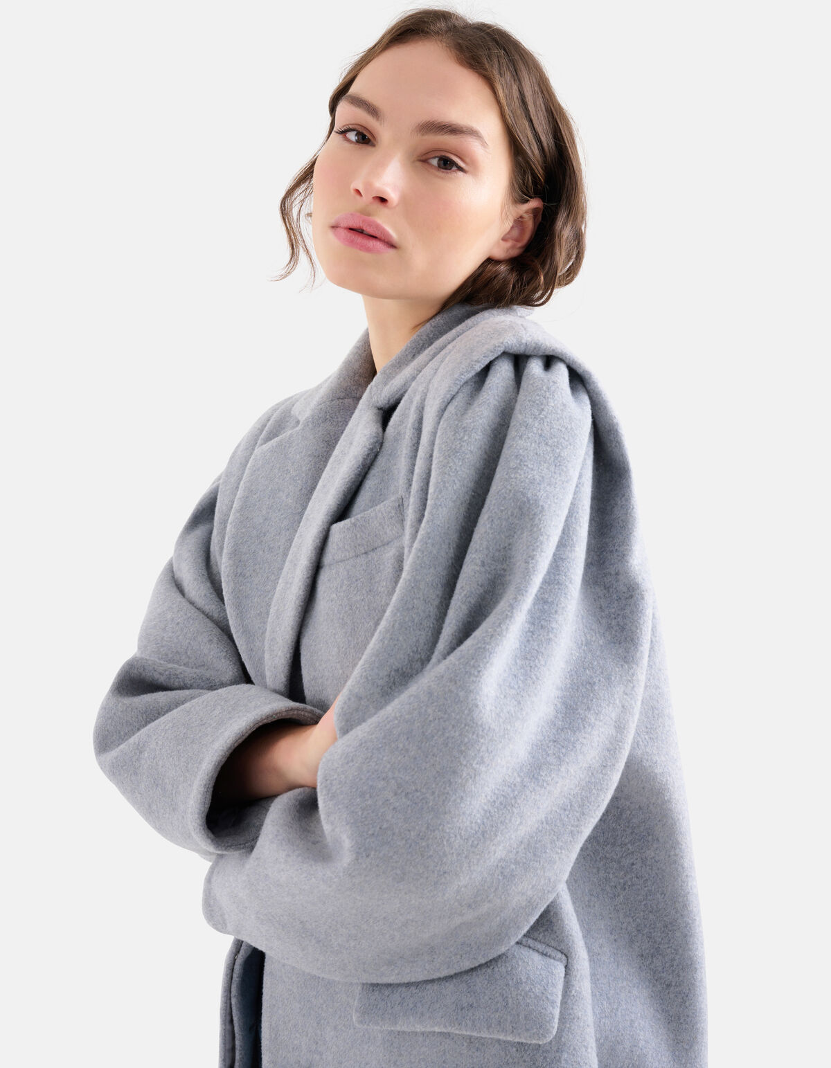 Mantel mit gerafften Schultern Grau By Lonneke SHOEBY WOMEN