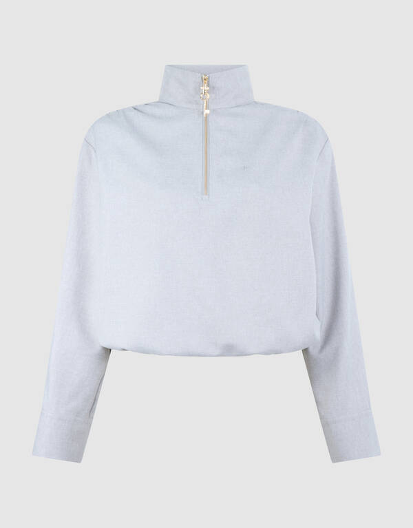 Bluse mit ausgefallenen Kn&ouml;pfen Grau SHOEBY WOMEN