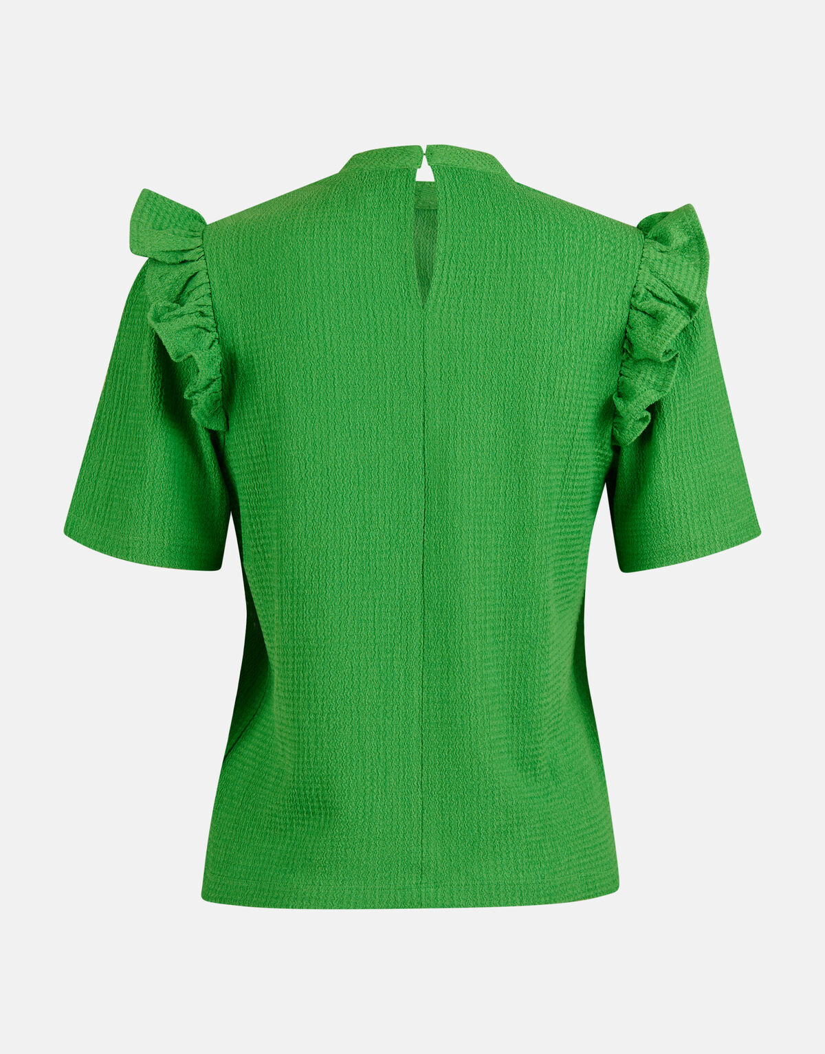 Crinkle Ruffle Top Groen SHOEBY WOMEN