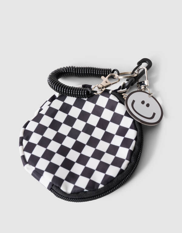 Smile Square Schl&uuml;sselanh&auml;nger Schwarz SHOEBY ACCESSOIRES