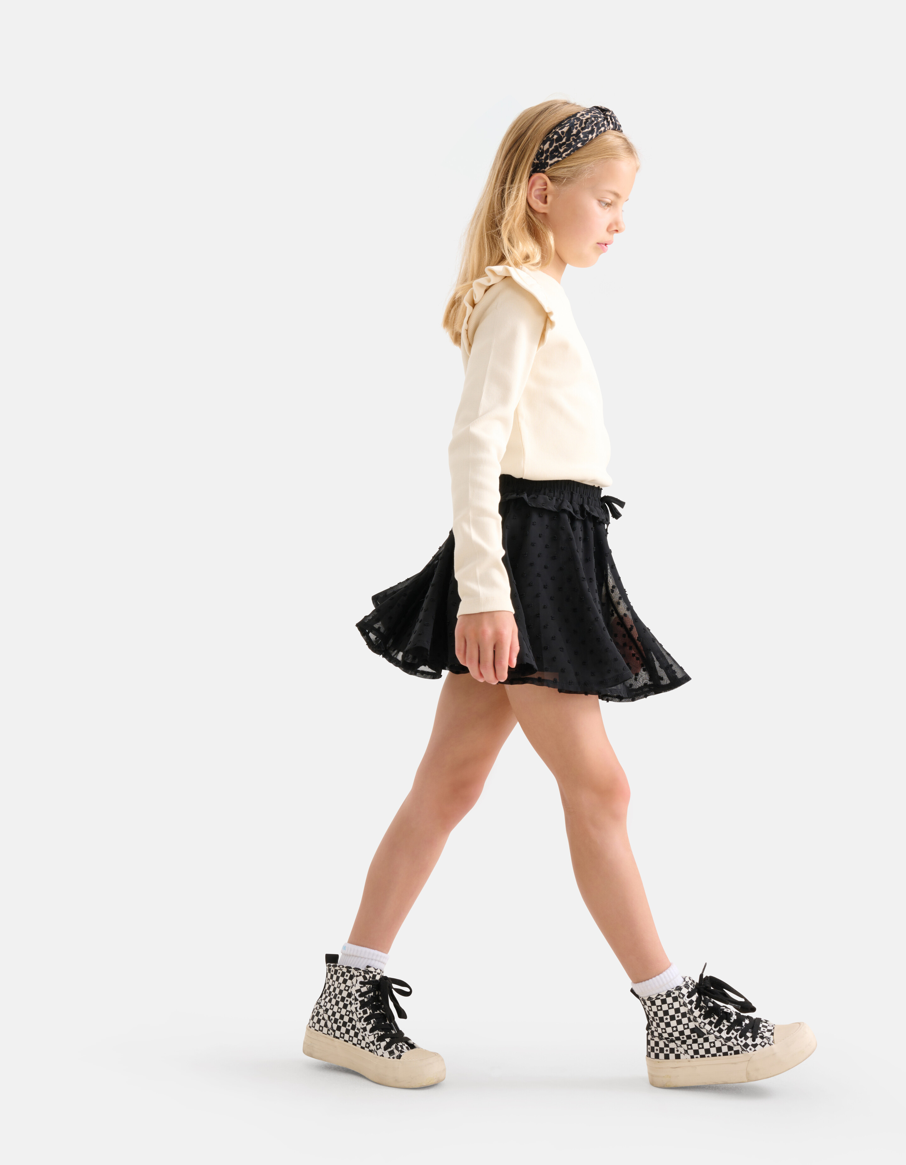 Chiffon Dot Rok Zwart SHOEBY GIRLS
