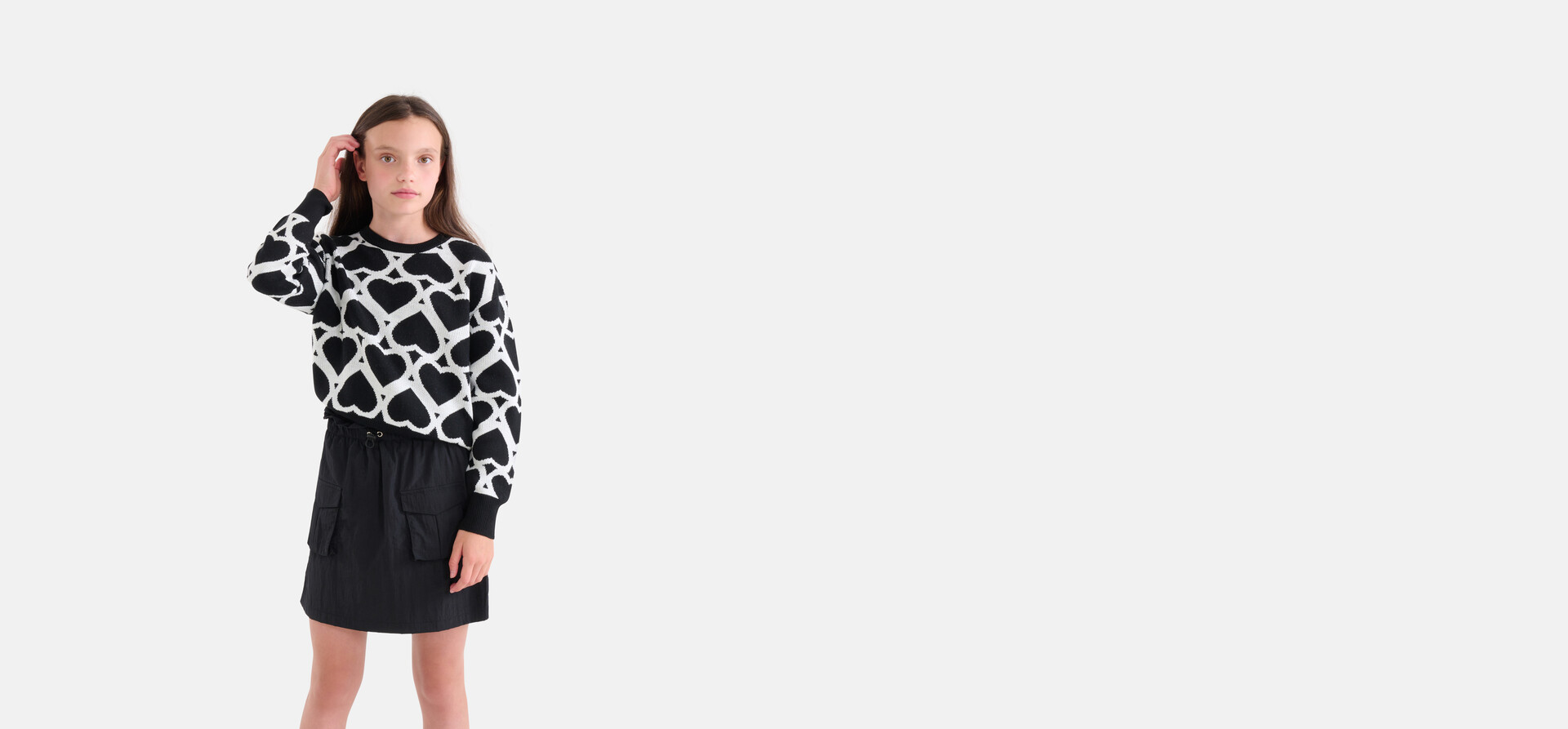 Bedruckter Jacquard-Pullover Schwarz SHOEBY GIRLS