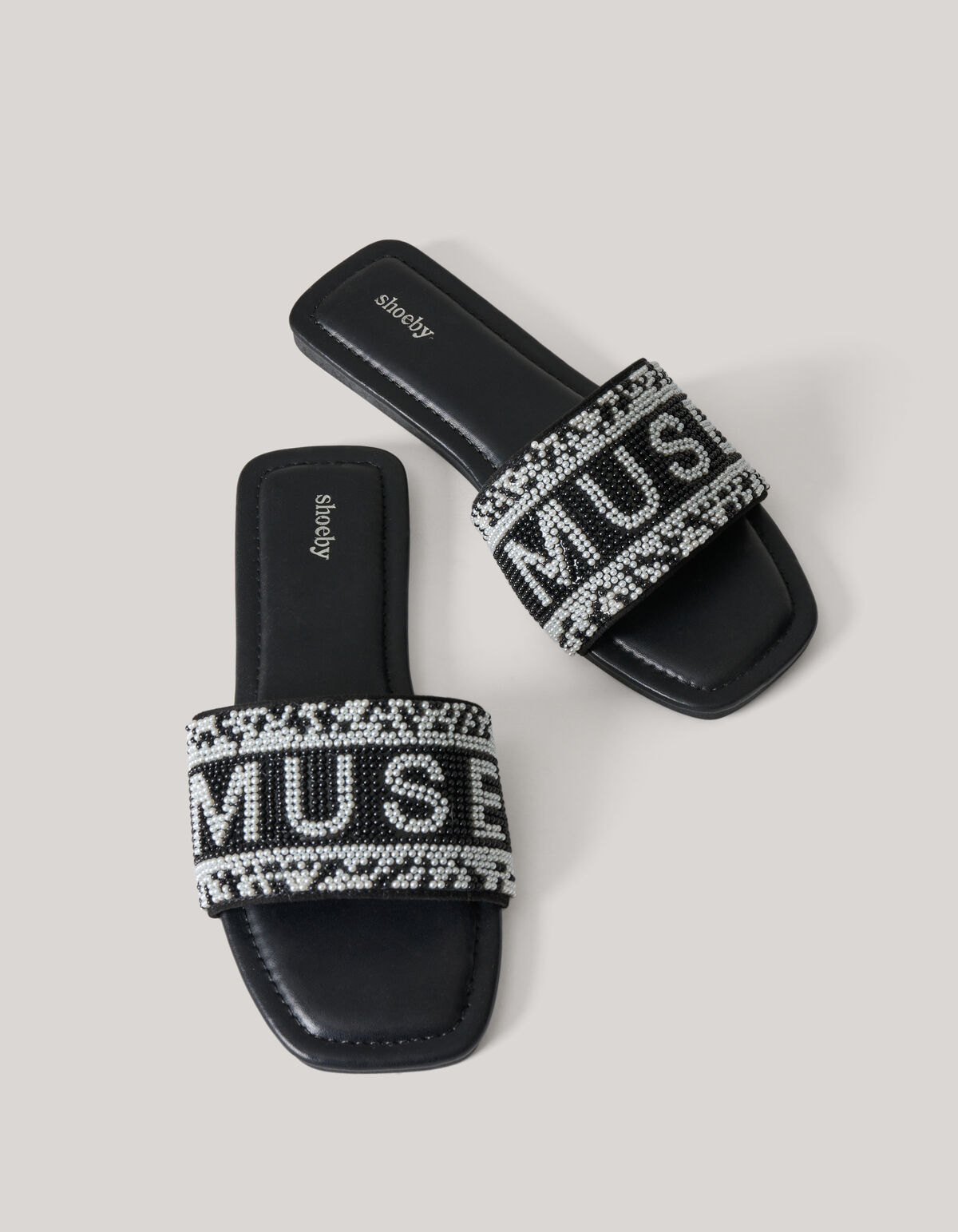 Perlenpantoffel Schwarz SHOEBY SHOES