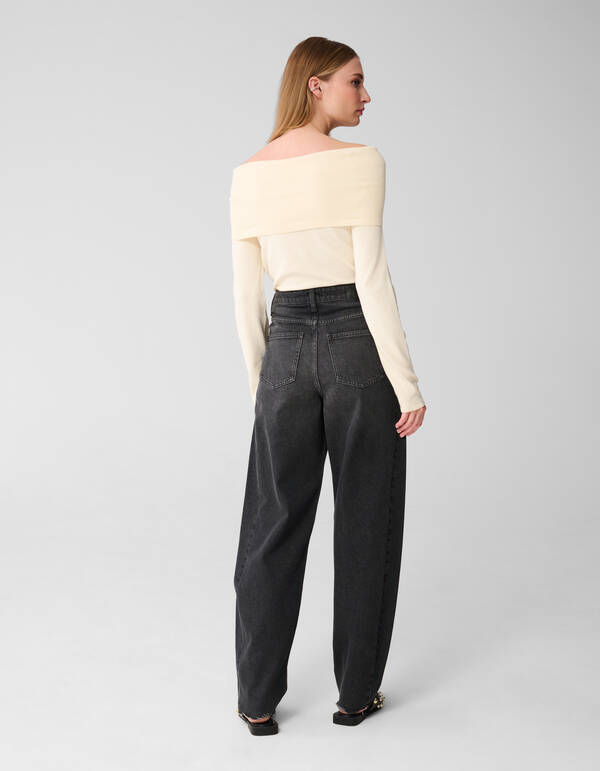 Off Shoulder Trui Gebroken Wit SHOEBY WOMEN