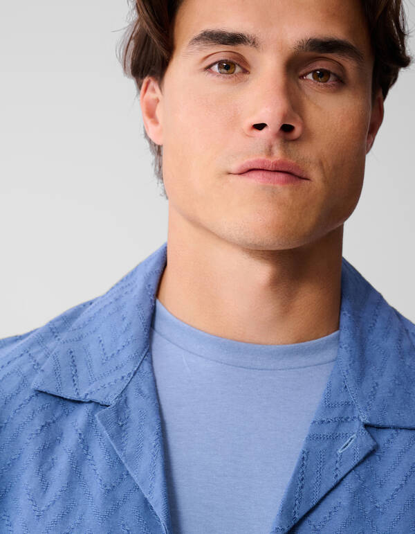 Jacquard-Hemd Hellblau SHOEBY MEN