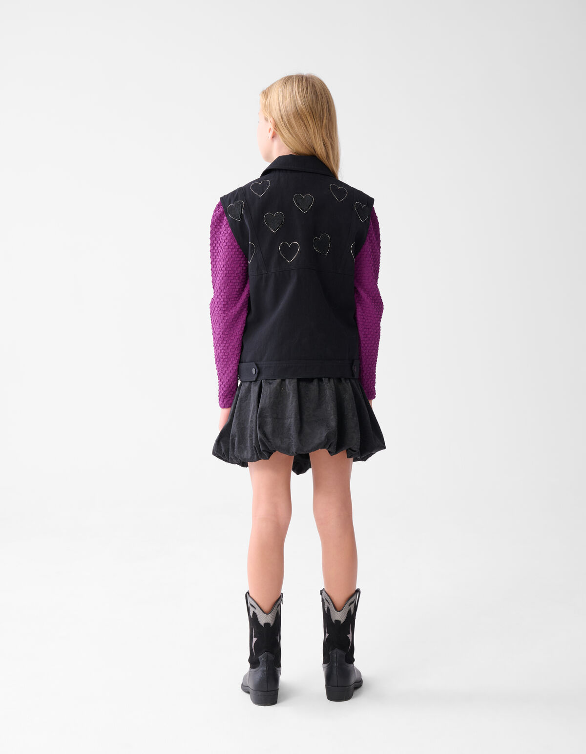 Strass Herz Gilet Schwarz SHOEBY GIRLS