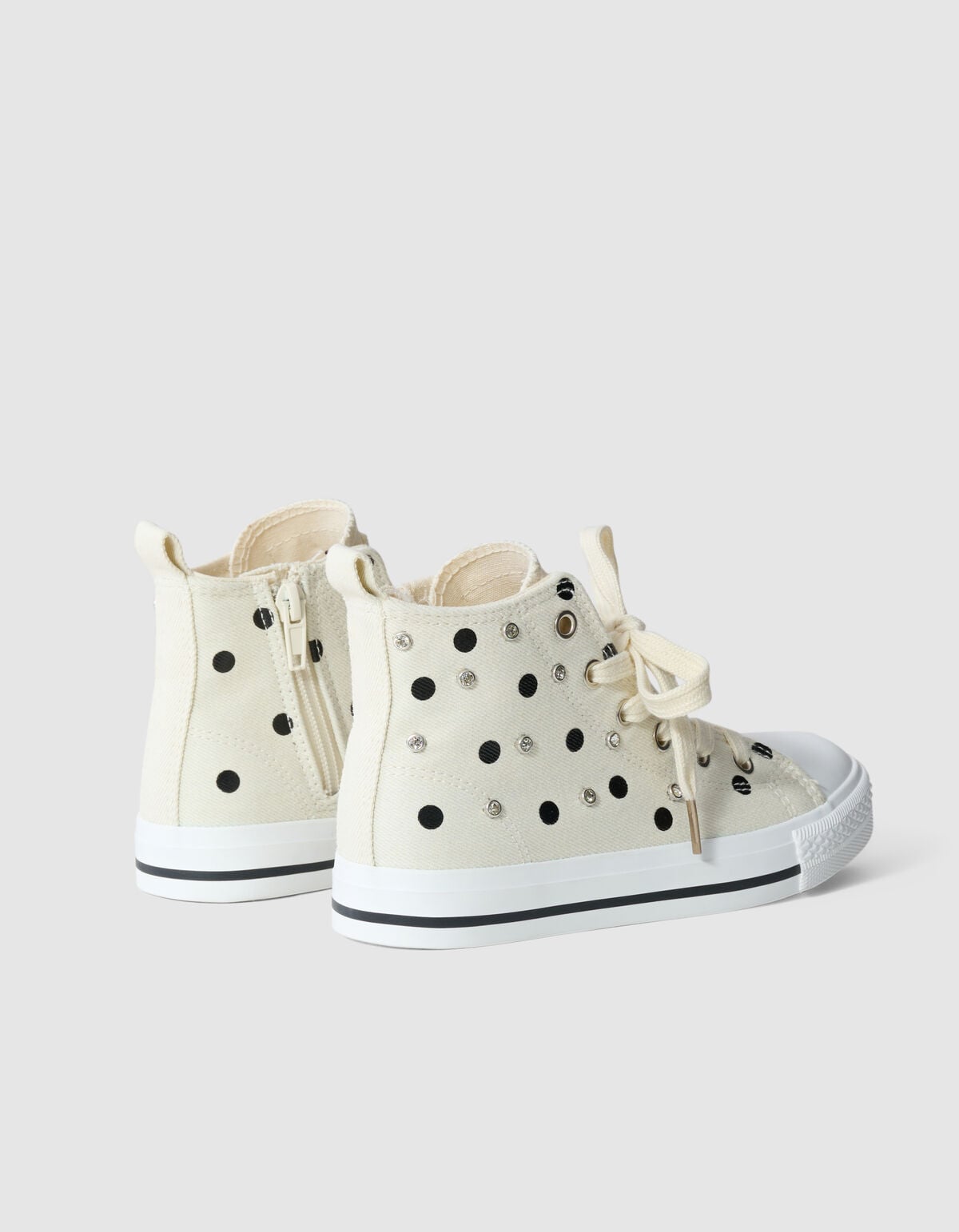 Polkadot Strass Sneakers Gebrochen Wei&szlig; SHOEBY SHOES
