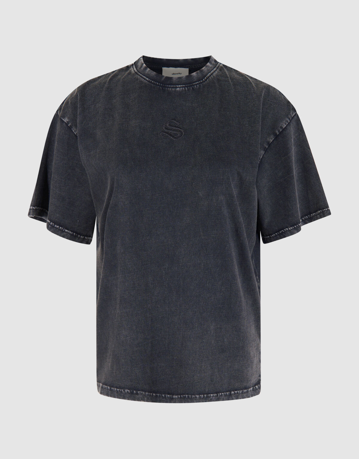 Gewaschenes Logo-T-Shirt Dunkelgrau SHOEBY WOMEN
