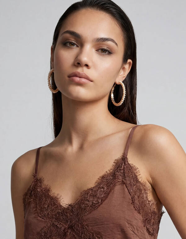 Perlenreifen-Ohrringe Gold SHOEBY ACCESSOIRES