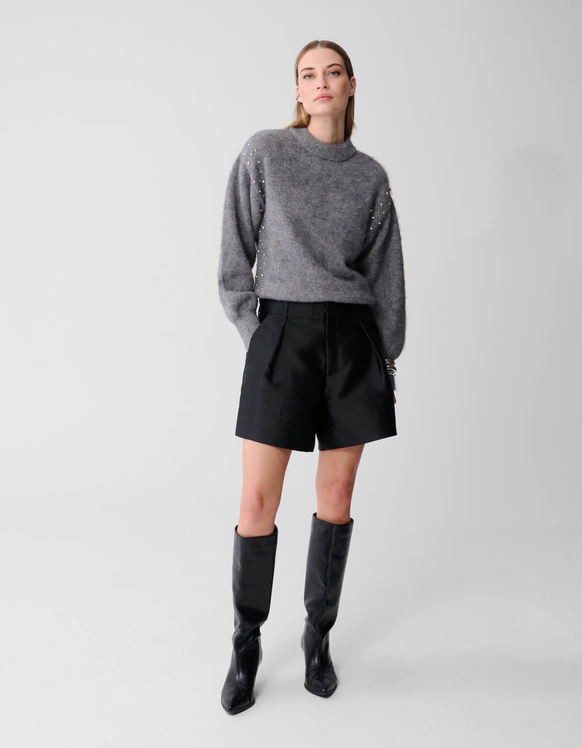 Strass Pullover Grau SHOEBY WOMEN