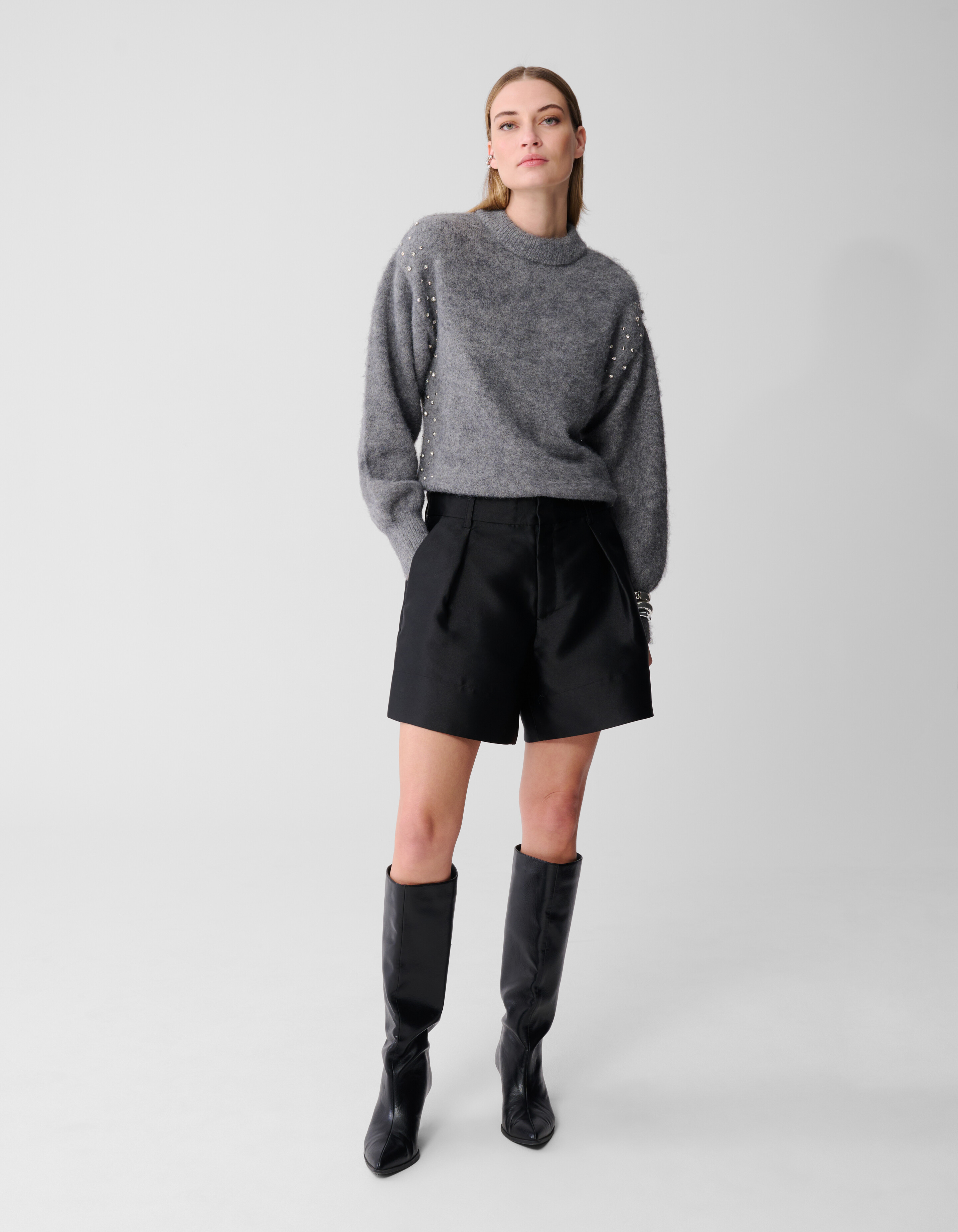 Strass Pullover Grau SHOEBY WOMEN