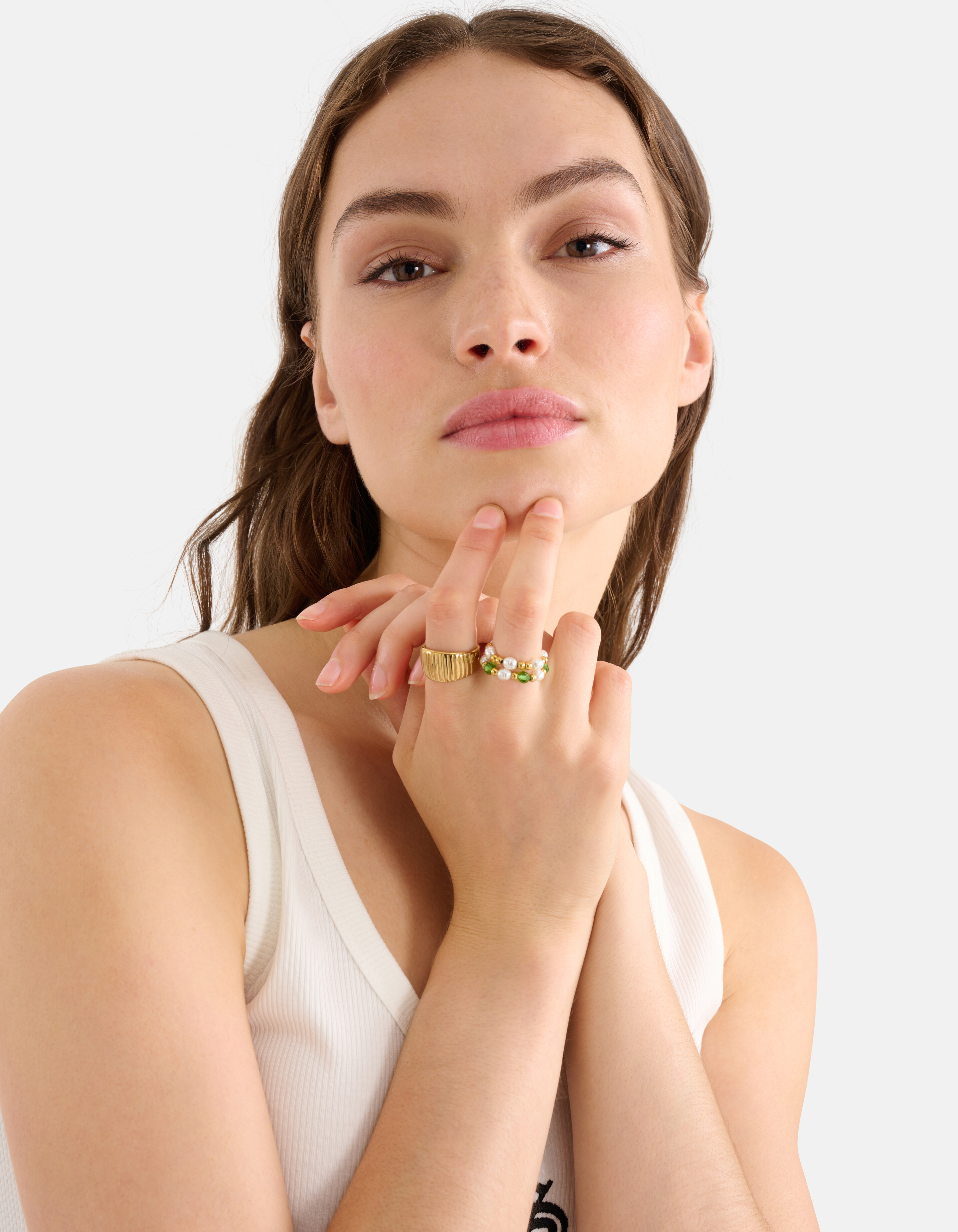 Perlenring Set Grün SHOEBY ACCESSOIRES