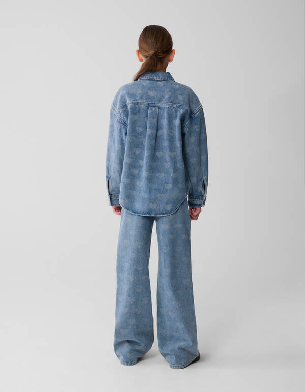 Herz-Jeansbluse Blau SHOEBY GIRLS