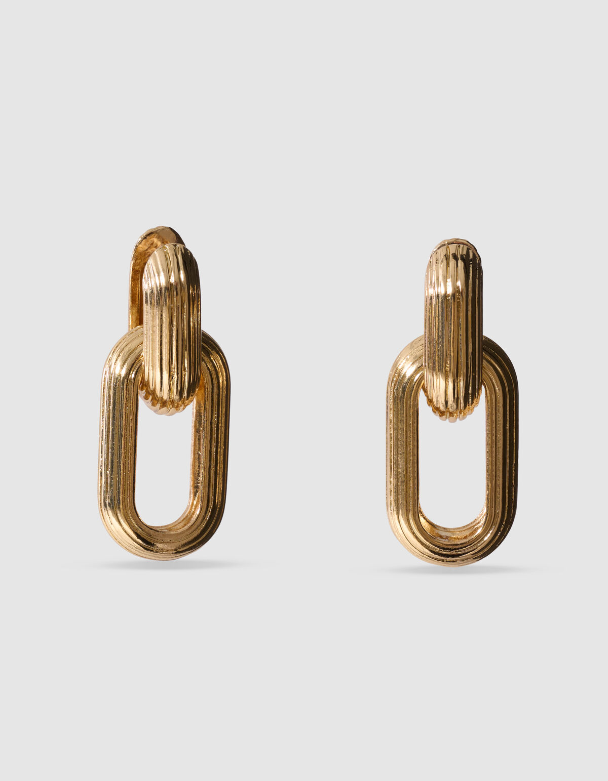 Ovale Ohrringe mit Linie Gold SHOEBY ACCESSOIRES