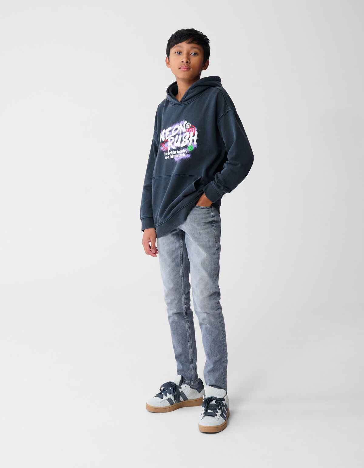 Neon Rush Artwork Hoodie Grau SHOEBY BOYS