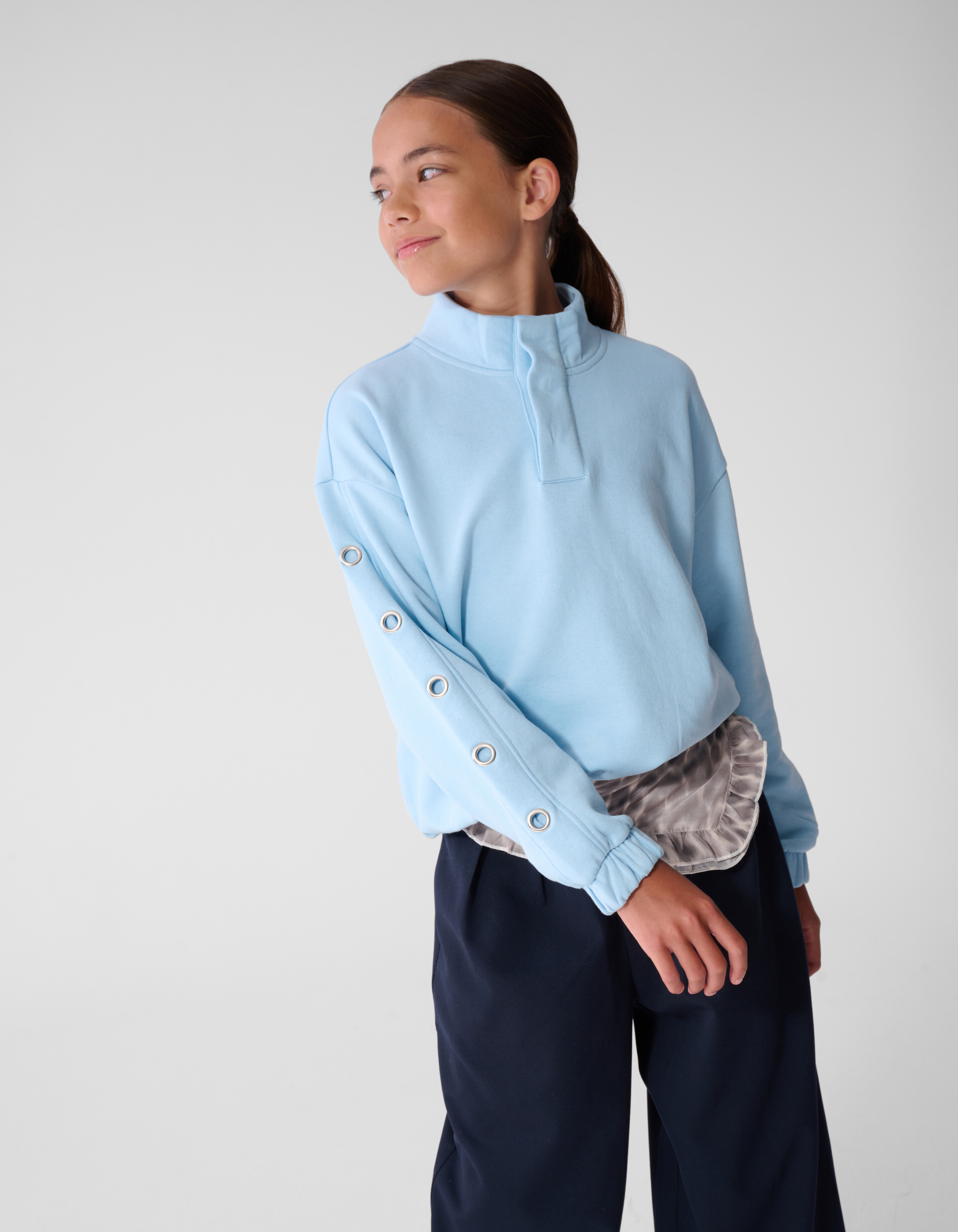 Funnel Neck Sweater Hellblau SHOEBY GIRLS