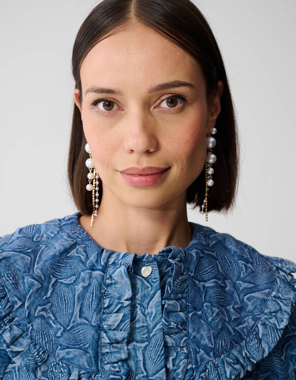 Perlen Strass Ohrringe Gold SHOEBY ACCESSOIRES