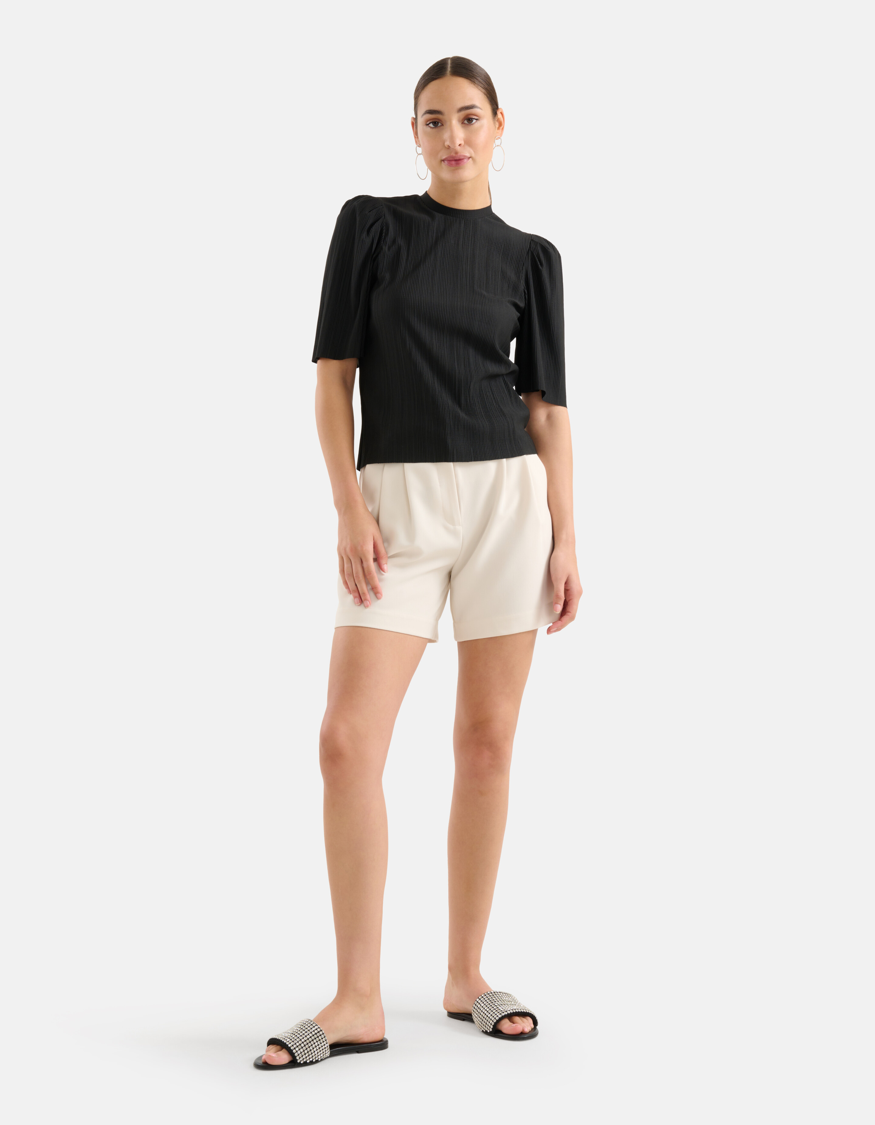 Crinkle Top Schwarz SHOEBY WOMEN
