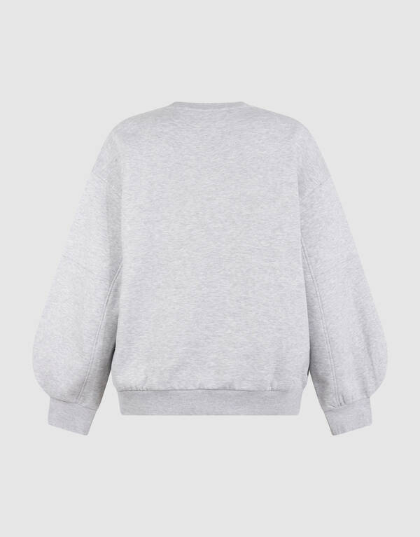 &Uuml;bergro&szlig;er Pullover mit gro&szlig;en &Auml;rmeln Hellgrau SHOEBY WOMEN