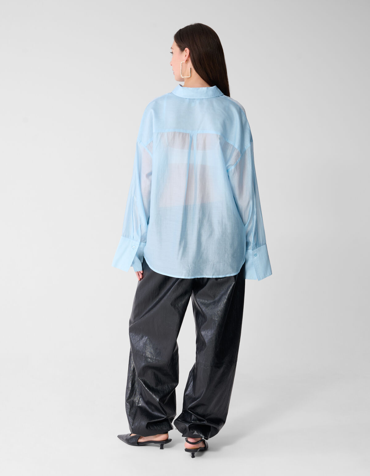 Transparente Oversized-Bluse Hellblau SHOEBY WOMEN