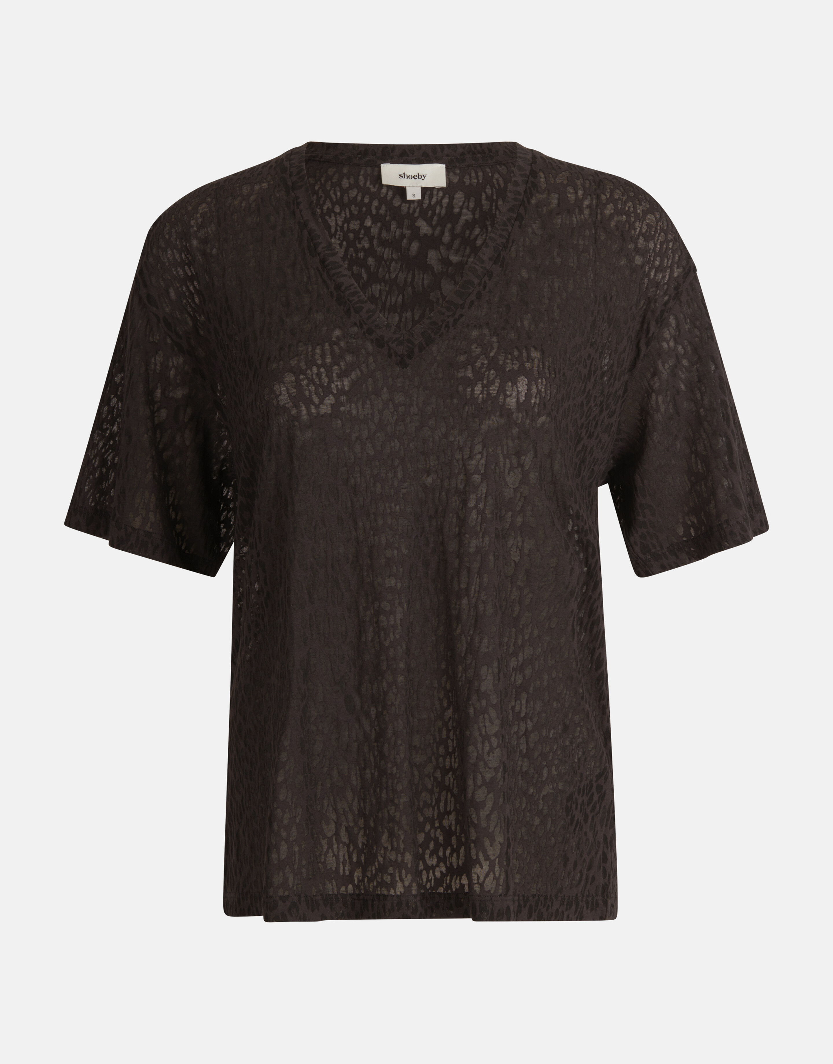 Leopard Burn Out T-shirt Schwarz SHOEBY WOMEN
