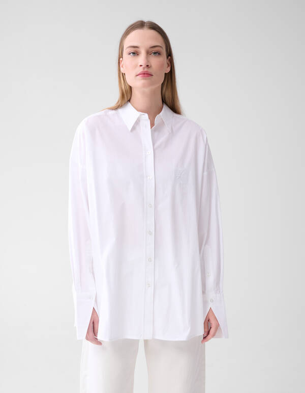 Übergroße Bluse mit Stickerei Weiß By Lonneke SHOEBY WOMEN