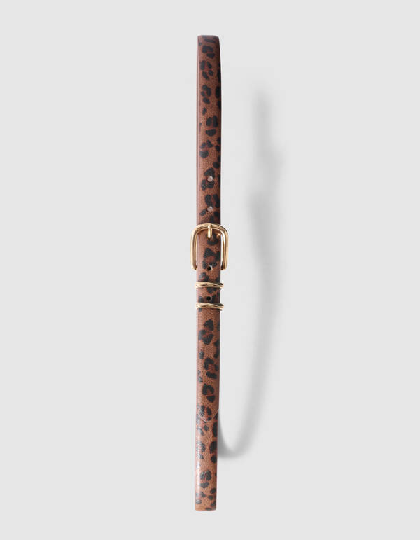 Brauner G&uuml;rtel mit Leopardenmuster SHOEBY ACCESSOIRES