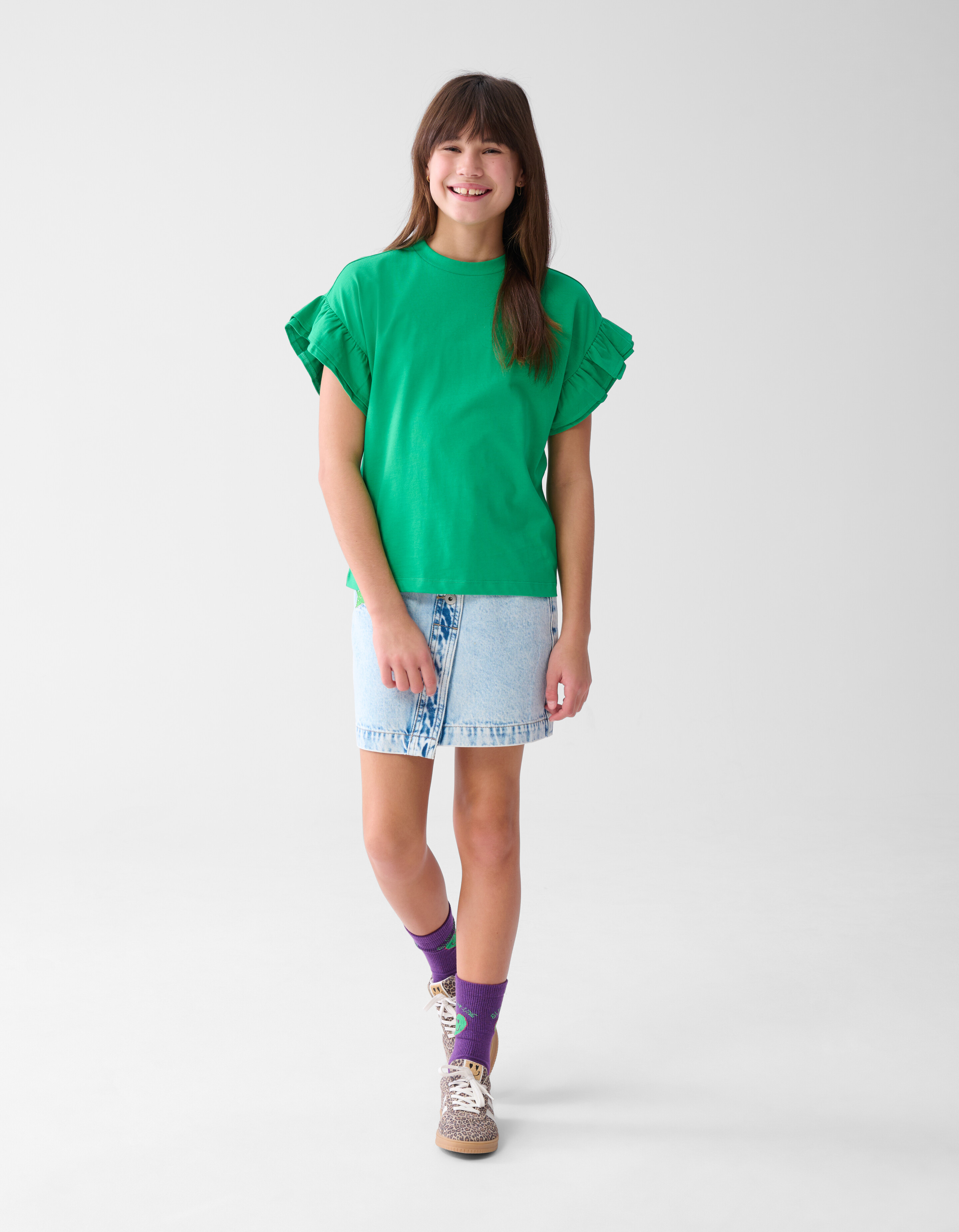 Rüschen-T-Shirt Grün SHOEBY GIRLS