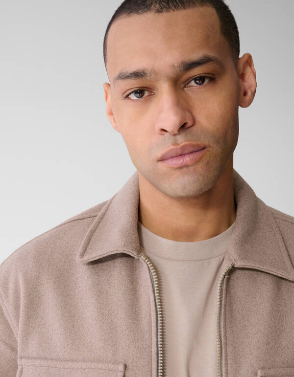 Soft Zip Overshirt Hellbraun SHOEBY MEN